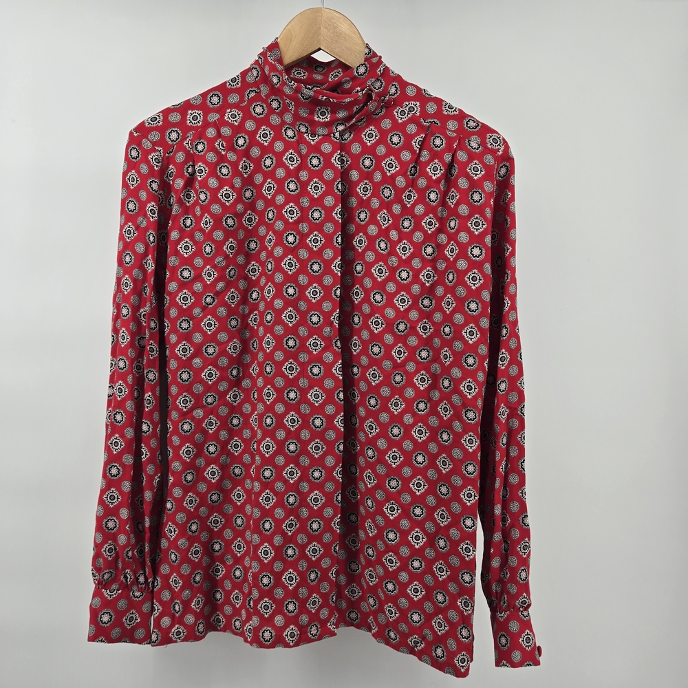 Pendleton Red and Black Patterned Blouse
